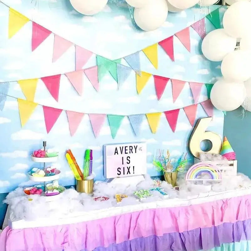 Colorful Imitation Linen Pennant Banner For Festive Decor