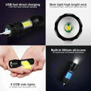 Rechargeable LED Flashlight - Waterproof Camping