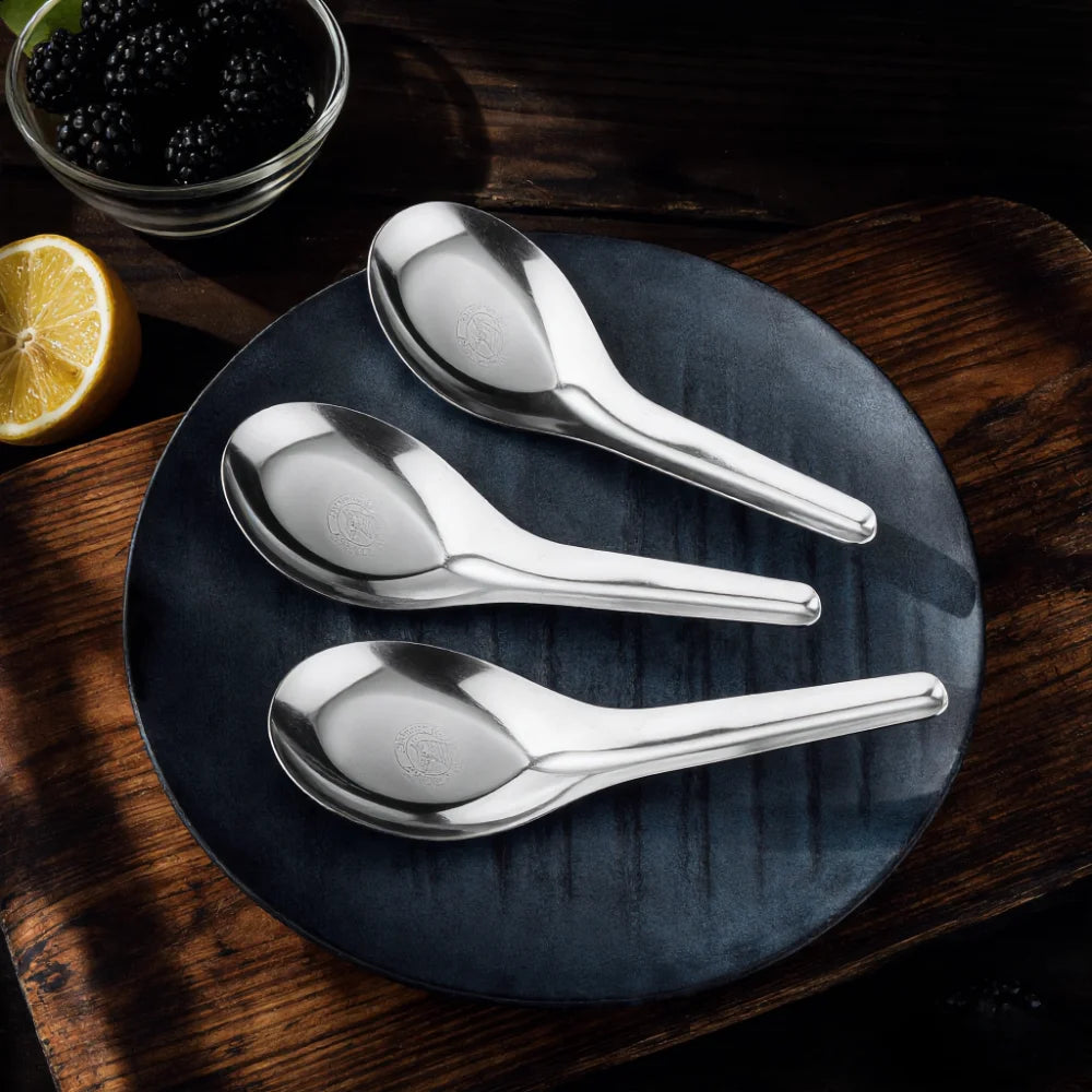 Flat-Bottom Stainless Steel Spoon, Horse-Head, for Ice Cream, — product view 7