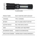 Rechargeable Led Flashlight - Zoom Emergency Beam