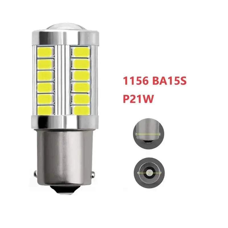 2x 1156 LED Bulbs BA15S P21W BAY15D 33SMD 12V Vehicle