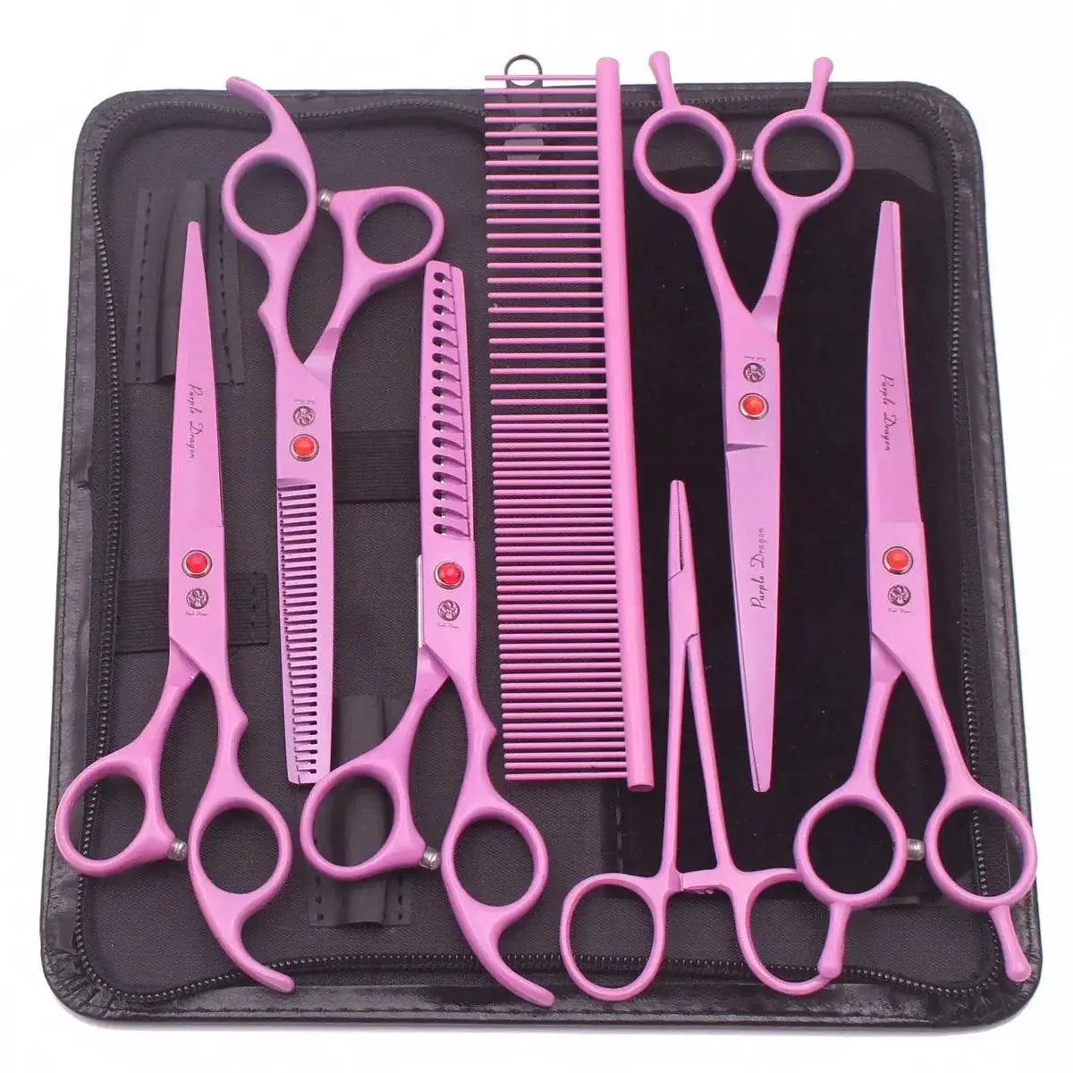 Purple Dragon Professional Pet Grooming Scissors Set