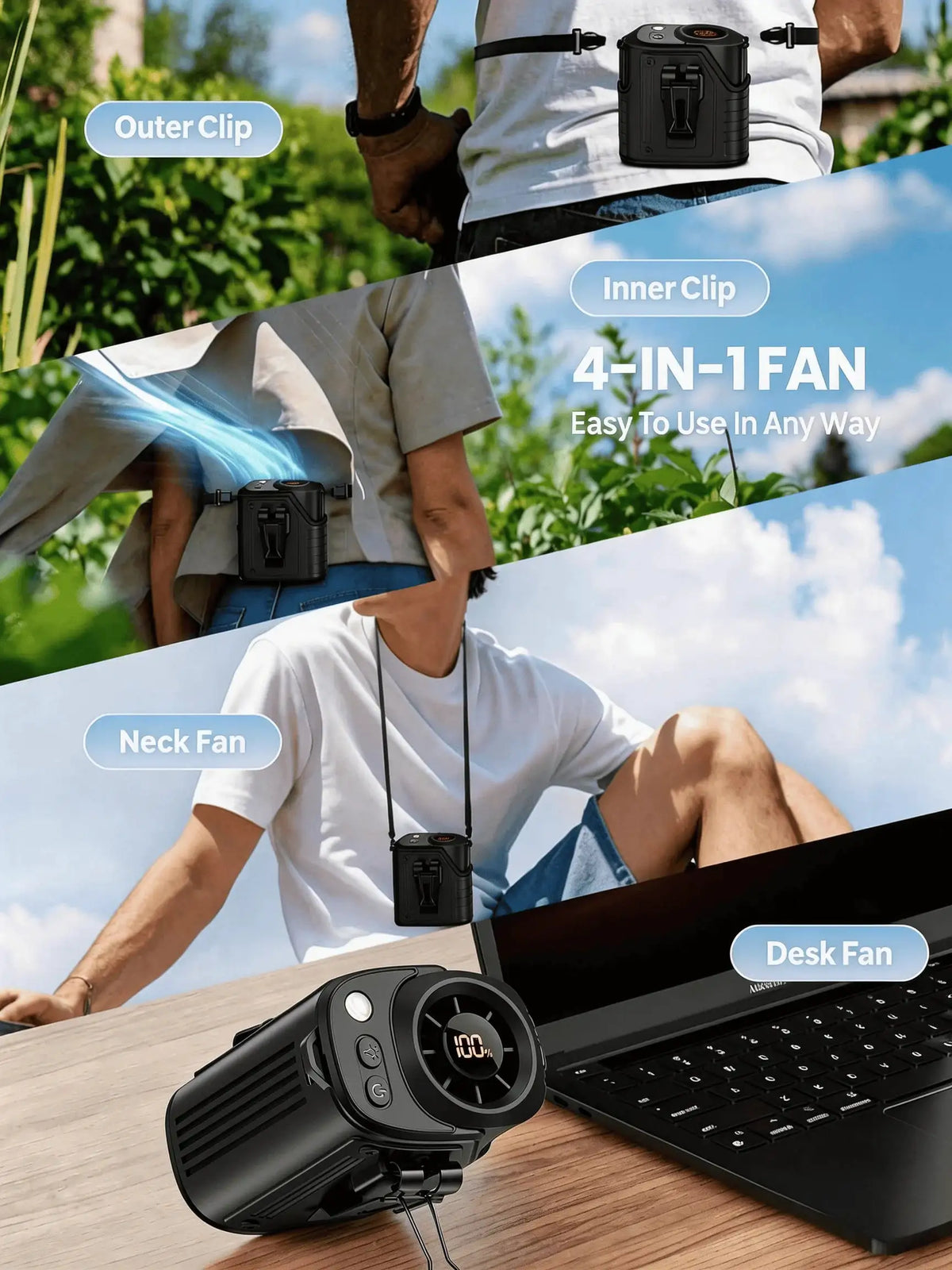 Portable Waist Fan With Battery — product image 2