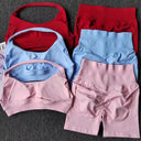 Women Yoga Set Seamless Quick-Dry Halter Shorts