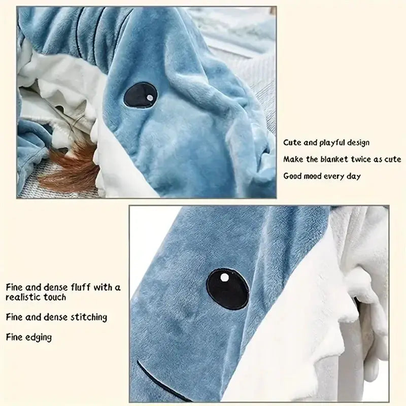 Shark Blanket Wearable For Adults Winter Warm Cozy Plush