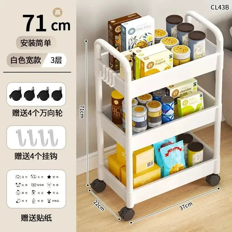 Multi Layer Small Cart Storage Rack With Wheels - OurLum.com