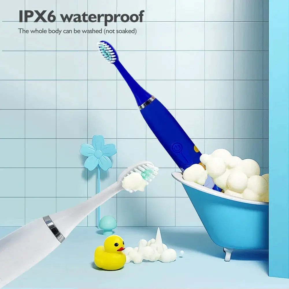 Kids Electric Toothbrush Cartoon Pattern Ultrasonic