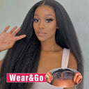 Premium Kinky Straight HD Lace Frontal Wig Glueless Hair