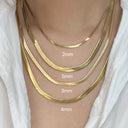 Minimalist Unisex Snake Chain Choker Necklace Gold Jewelry