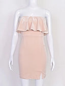 BEAUKEY Strapless Ruffle Mini Dress