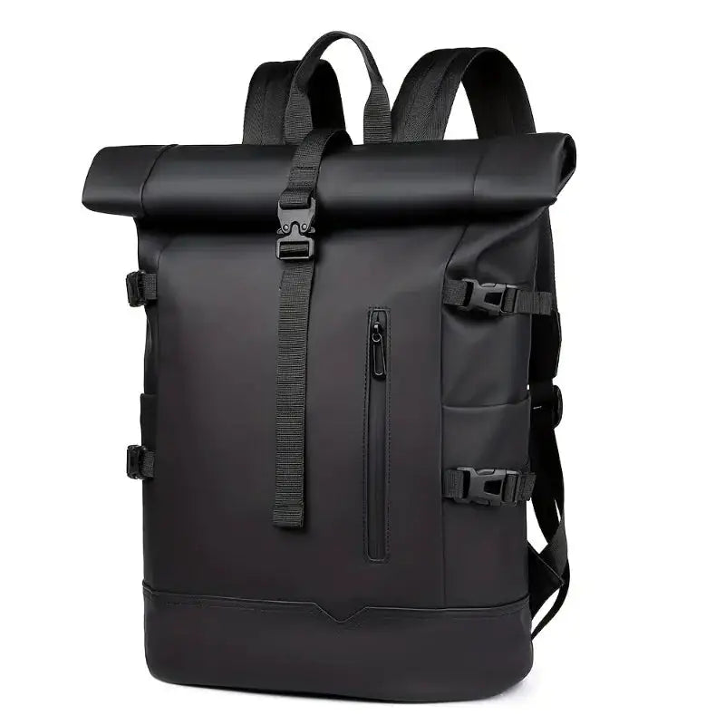 Roll-Top Backpack for Men Large Capacity Travel Laptop Backpack for College Work Commute Expandable Casual Daypack Rucksack