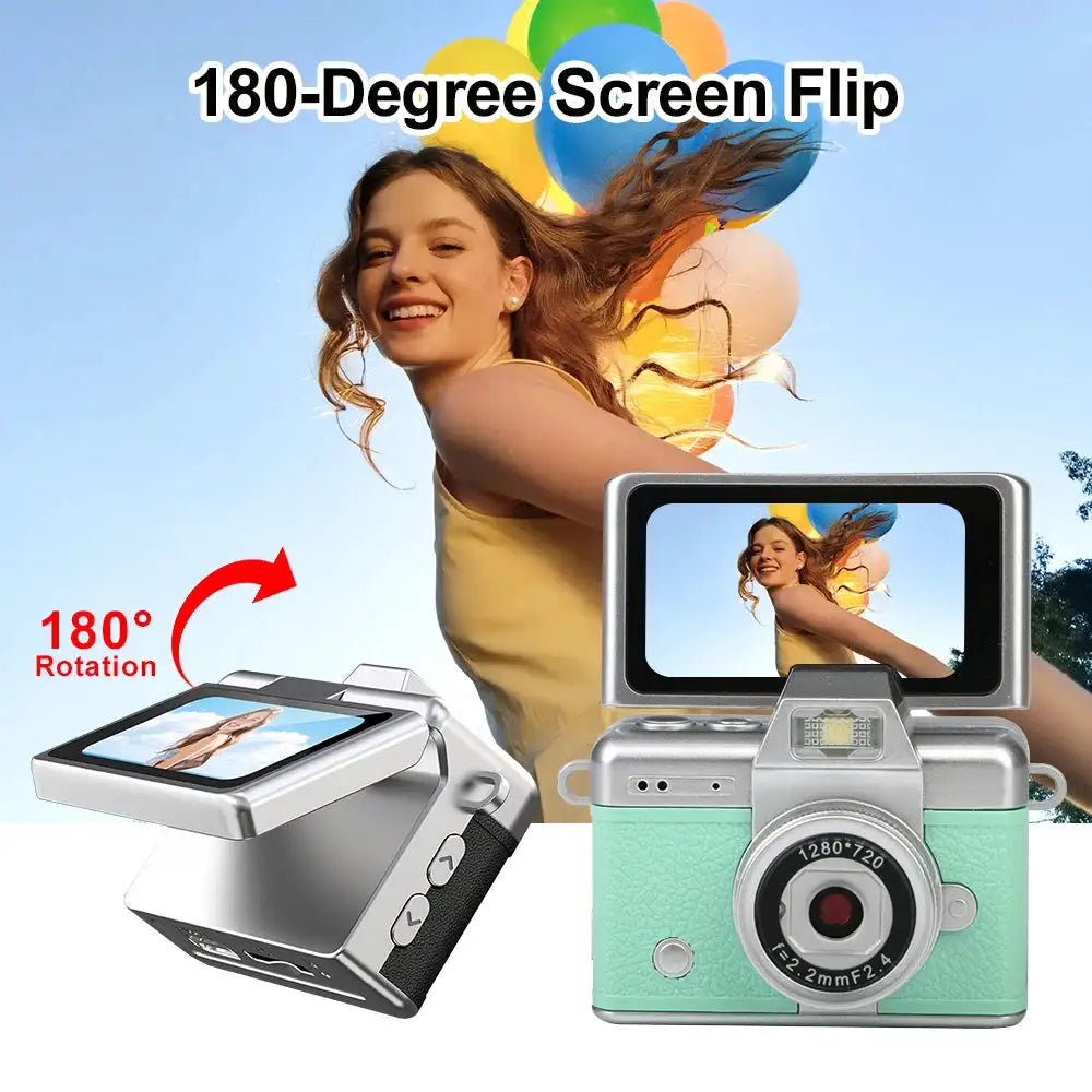 1080P Thumb Mini Camera Keychain Digital Camera Retro Camera HD Photo Travel Outdoor With Screen Support Memory Card for Kids