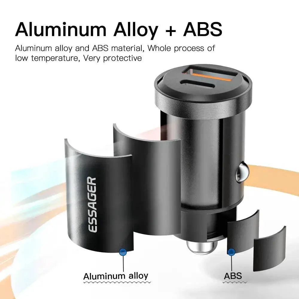 Essager 30W USB Car Charger Fast Charge for iPhone Samsung