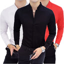Black Male Stretch Long Sleeve Shirts High Quality Business Shirt
