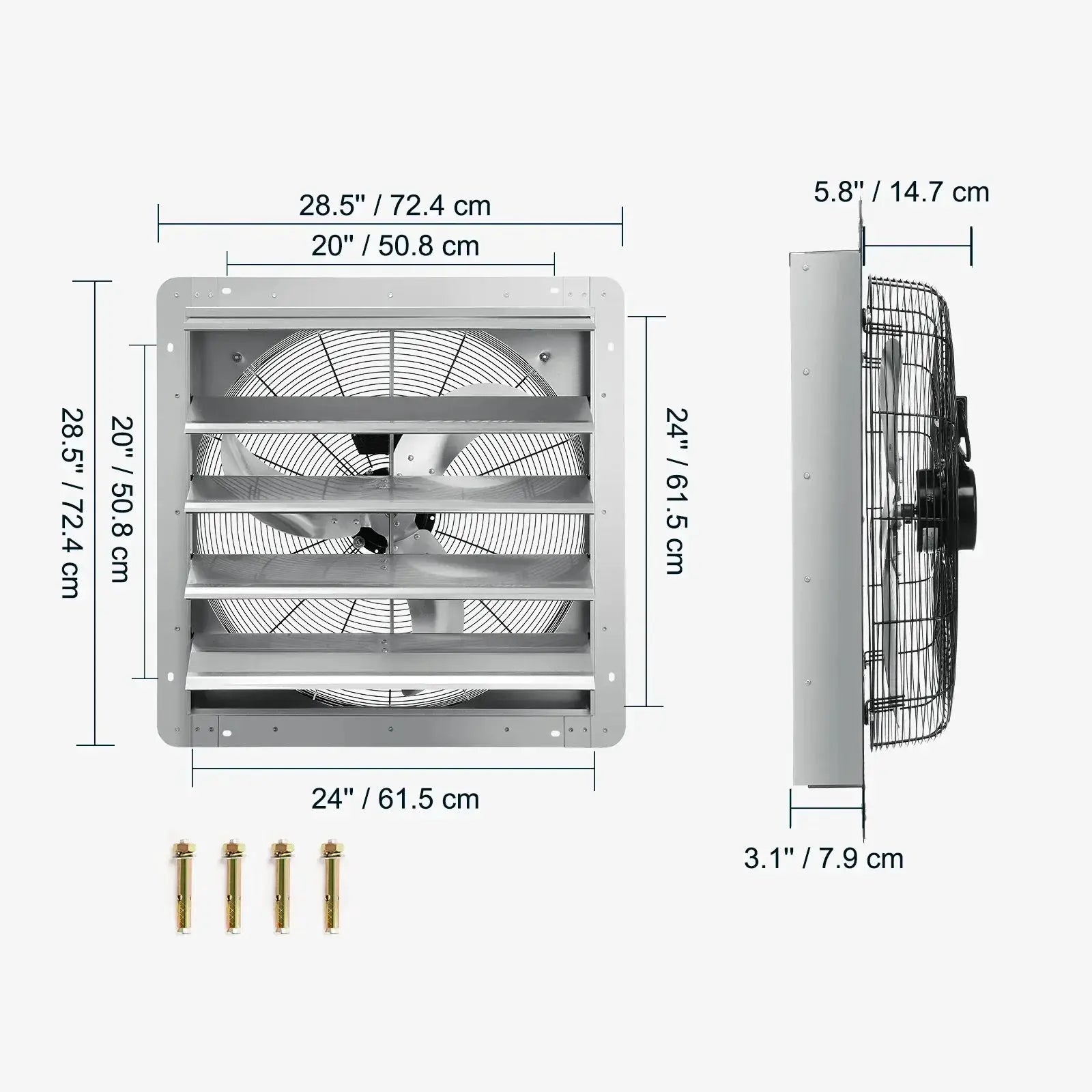 VEVOR Shutter Exhaust Fan 12 Inch Humidity Controller