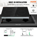 SucceBuy Burners Built-in Induction Stove Top Ceramic Glass
