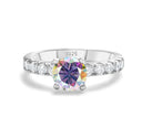 Moissanite Ring in Sterling Silver Love