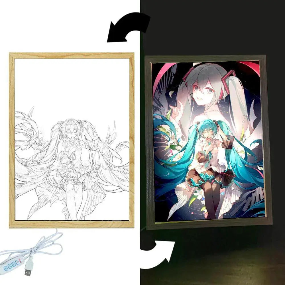 Hatsune Miku Gengar LED Anime Night Light Decor Lamp