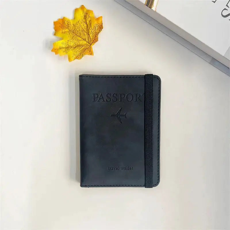 Vintage RFID Passport Holder PU Leather Travel Wallet