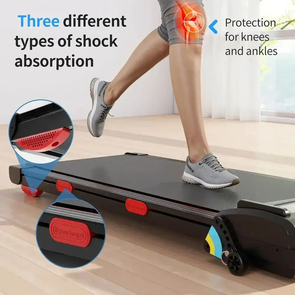 Compact 2-in-1 Walking Pad with LED Display, Speeds up to 6 km/h, Remote & App Control for Home Fitness