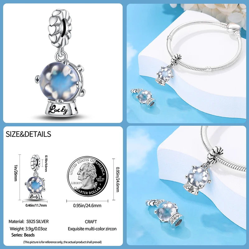 Sterling Silver Winter Snowflake Four Leaf