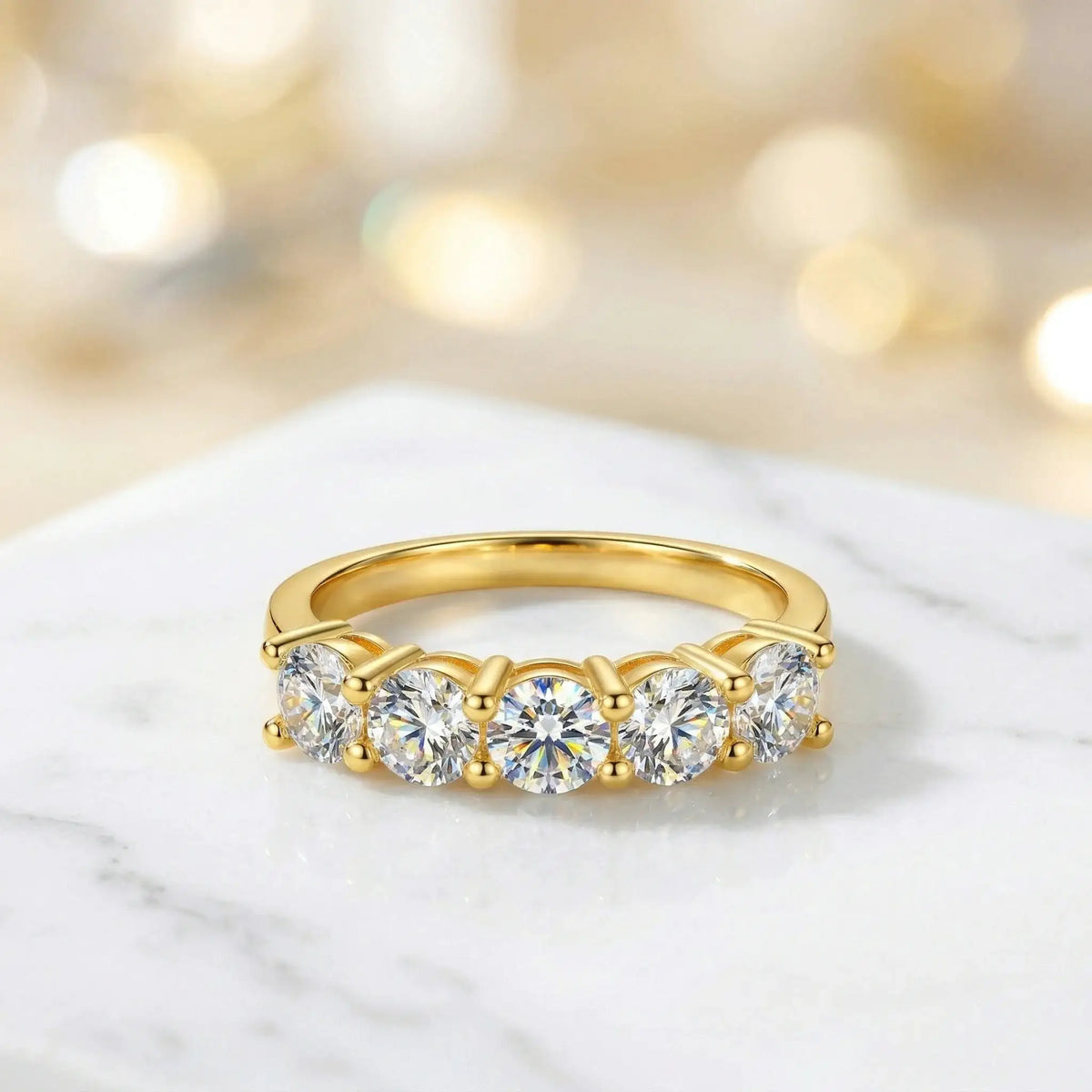 Round Moissanite Ring in Sterling Silver Carat Cute Romantic — product view 3