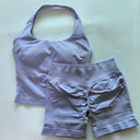 Gym Set Women Backless Halter High Waist Seamless