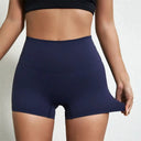 Plus Size High Waist Yoga Shorts - Stretchy