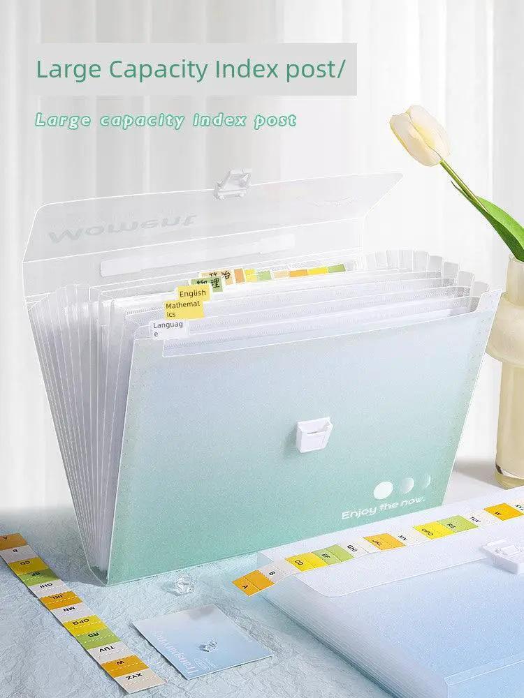 A4 Gradient Satchel Folder Test Papers Storage Bag Large