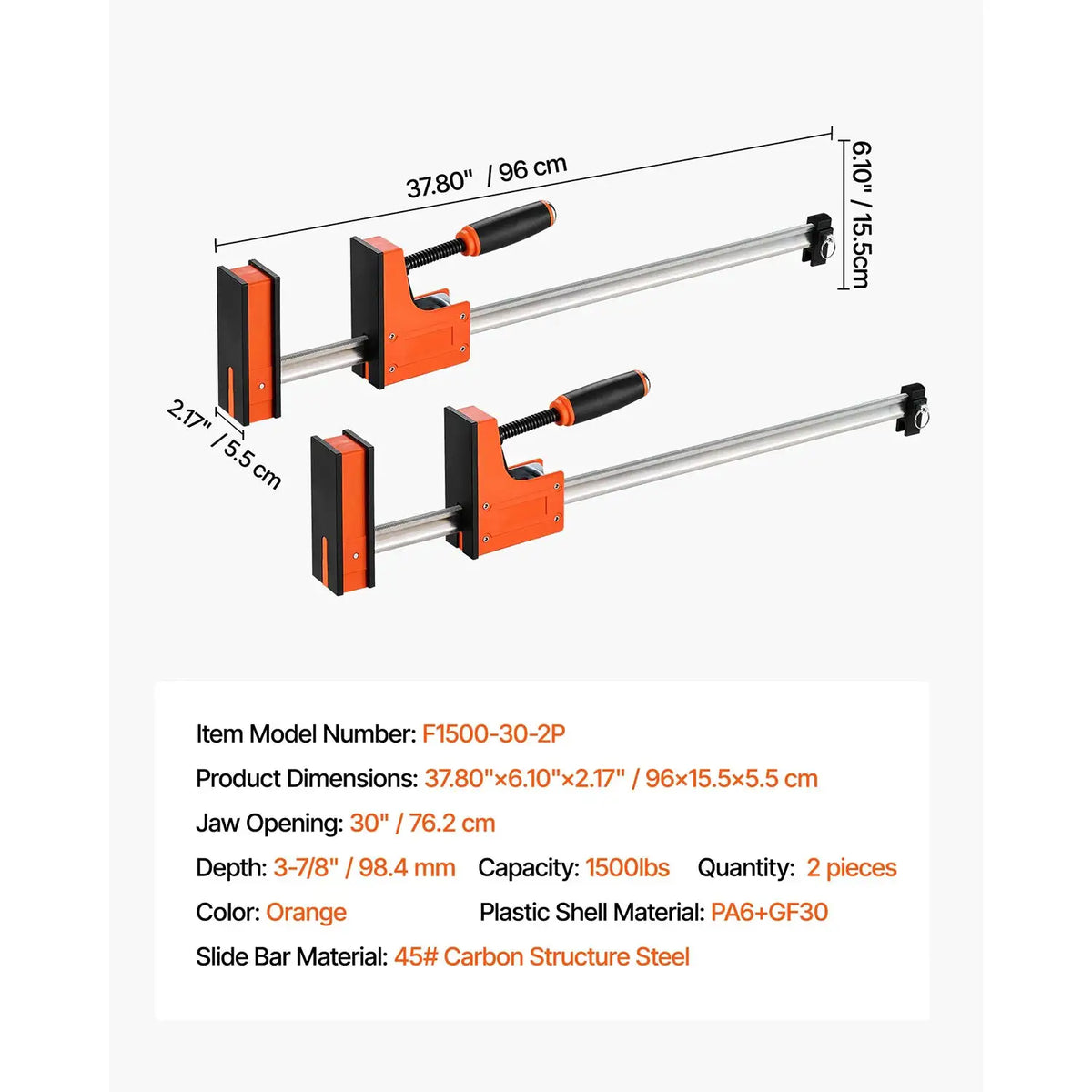 Inch Heavy Parallel Bar Clamps Pcs — product image 10