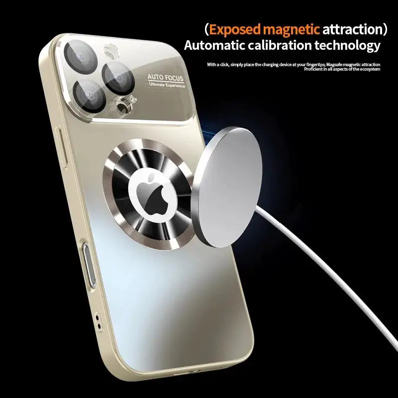 New Titanium Metallic Luxury Matte Case For iPhone 17 16 15 14 13 12 18 Pro Max For Magsafe Glass Lens Camera Protection Cover