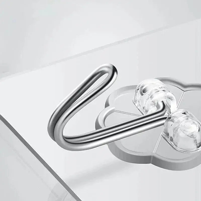 Clear Stainless Steel Adhesive Hooks for Home Organization