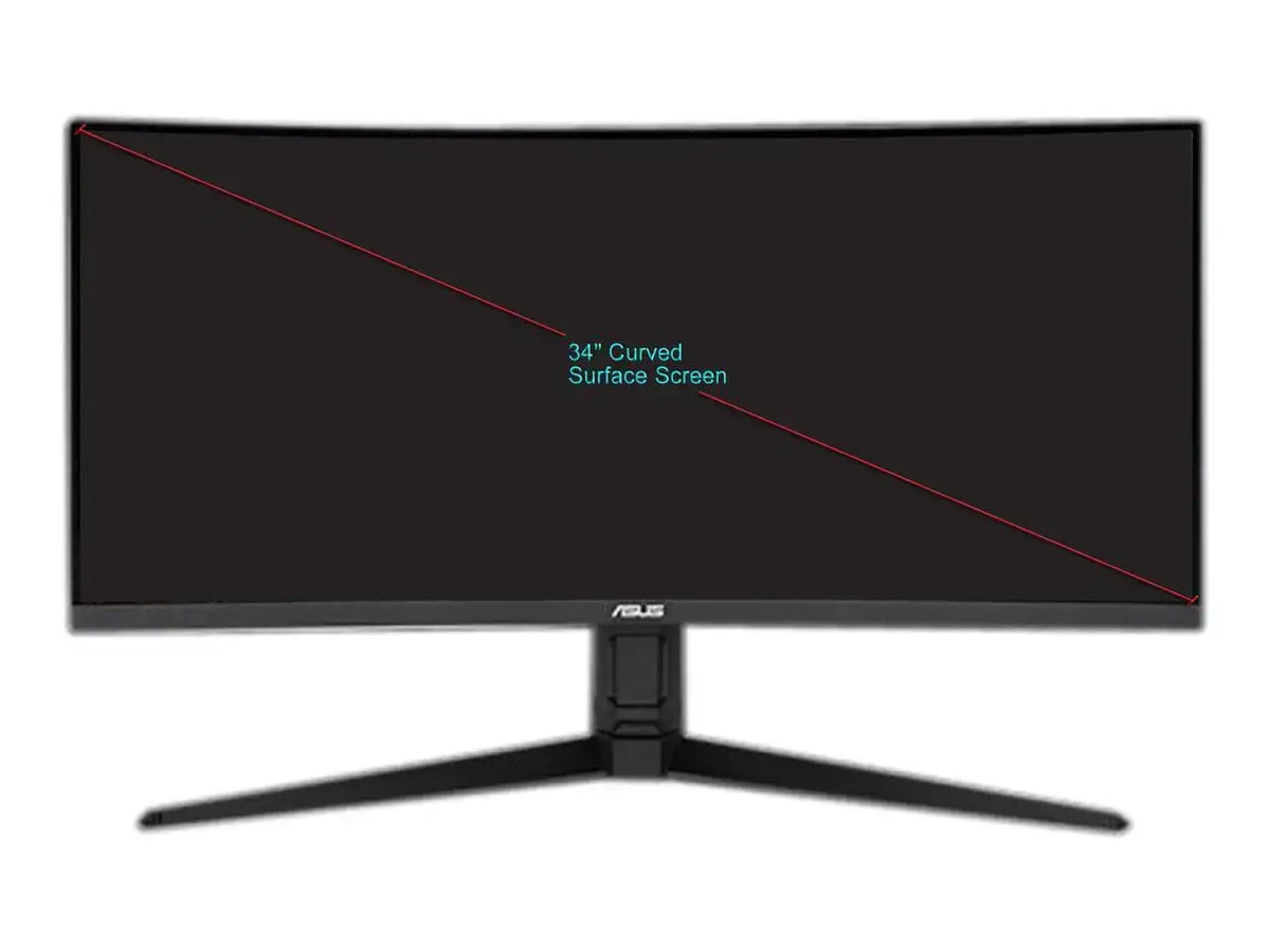 ASUS TUF 34" UWQHD 2K 1440P 165Hz with FreeSync Premium 1ms HDR400 Ultra Low Blue Light Anti Flicker Built-in Speakers Curved Gaming Monitor with Height Adjustable, Pivot & Tilt Stand VG34VQL1B