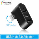 PzzPss USB 2.0 Hub Adapter for High-Speed 3-Port Use