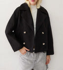 Notched Lapel Winter Button Jacket