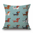 Dachshund Dog Painting Cotton Linen Pillow Covers Whimsical Home Decor