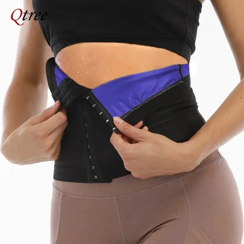 Qtree Sauna Waist Trimmer Belt For Women Tummy Control