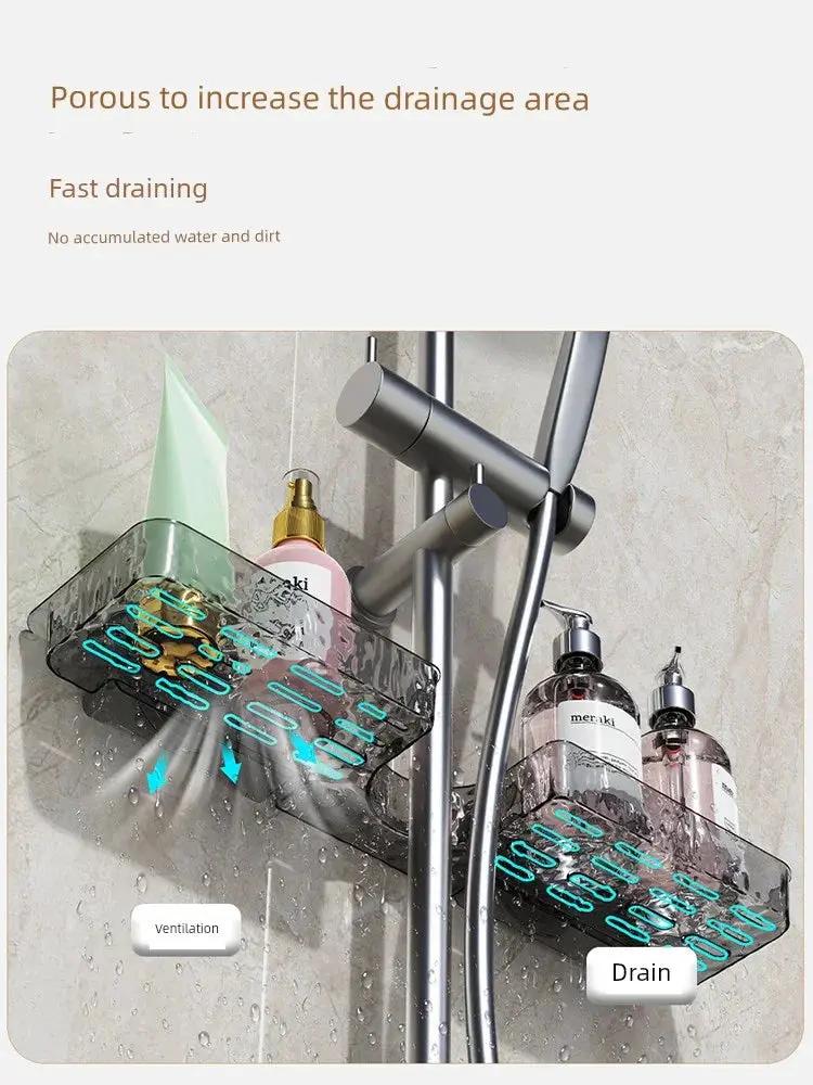 Wall Mounted Punch Free Sink Mirror Drain Rack Suction Cup