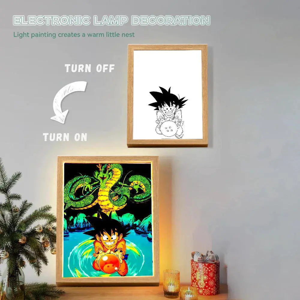 Dragon Ball Z Goku Vegeta Led Night Light Photo Frame
