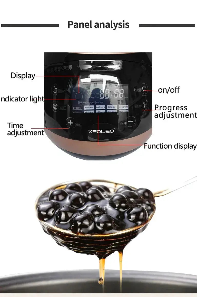 XEOLEO 5L Tapioca Cooker Pearl Warmer Pot For Milk Tea Shop