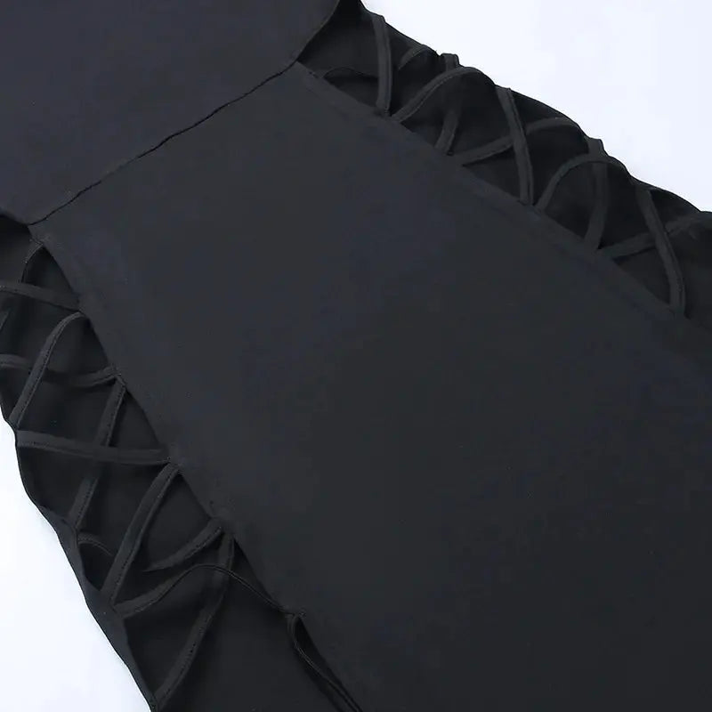 Goth Bandage Midi Dress - Halter High Split — product view 15