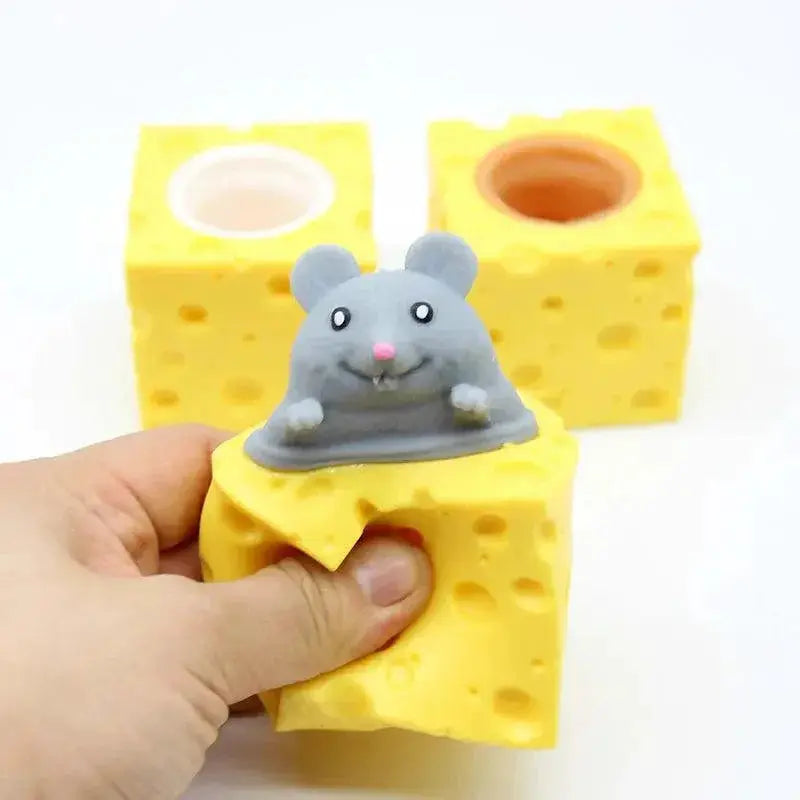 Pet Cheese Mouse Stress Ball Fidget Toy For Relief