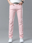 Four Season New Men's Yellow Jeans Fashion Business Casual