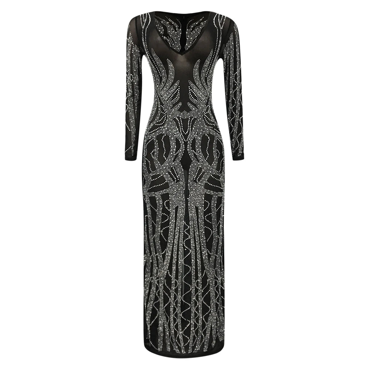 Sheer Rhinestone Mesh Beach Dress