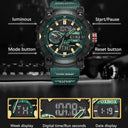 LIGE Dual Display Sports Watch Tactical Waterproof Digital Men