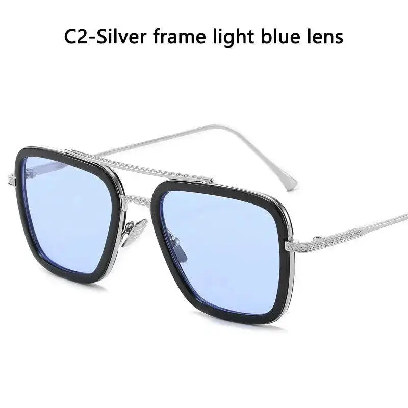 Tony Stark Inspired Unisex Square Frame Sunglasses Retro
