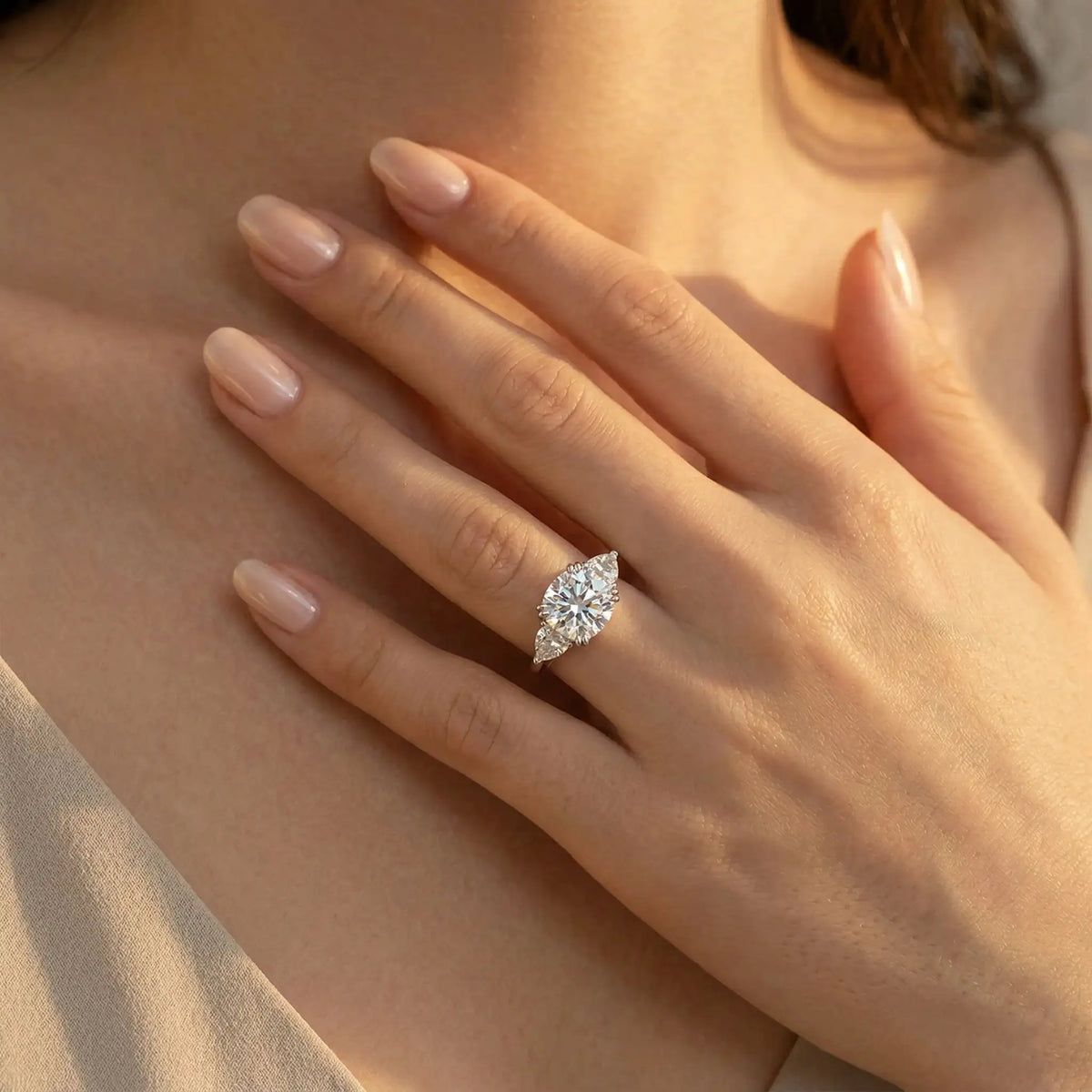 Moissanite Ring in Sterling Silver Classic — product view 5