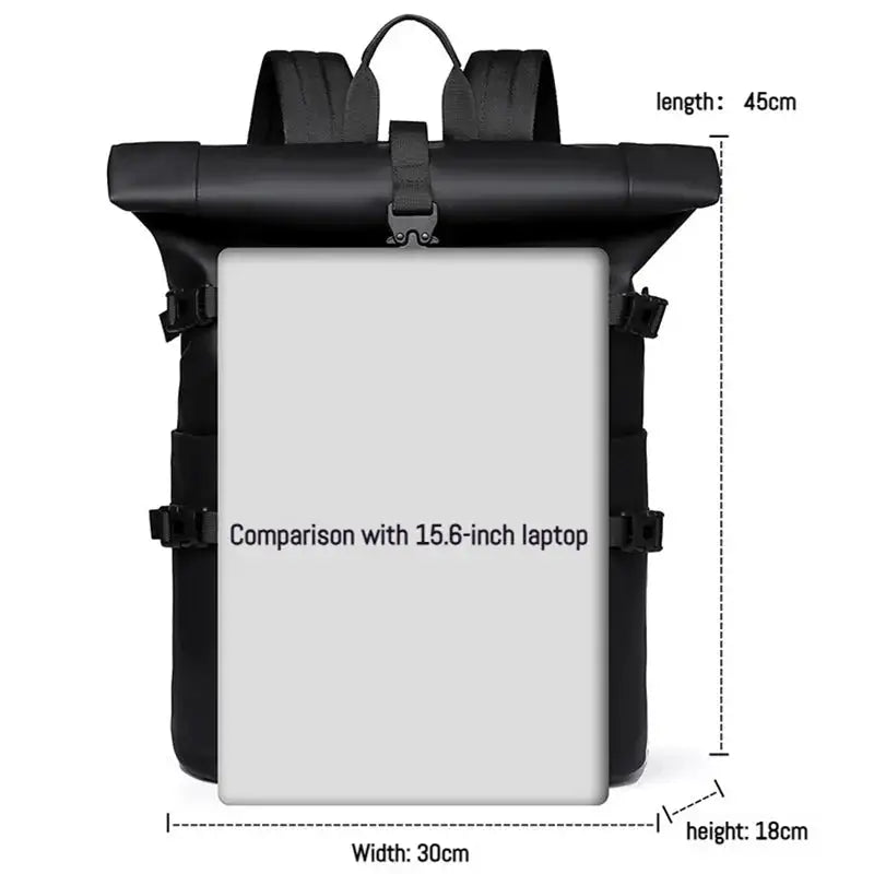 New Shoulder Bag Men's Senior Sense of Business Computer Outdoor Leisure Rolled Edge Travel Backpack Fashion Commuting