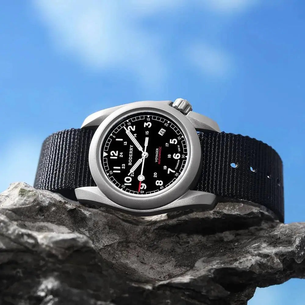 Titanium Dive Watch Sapphire Crystal Nautical Engraved