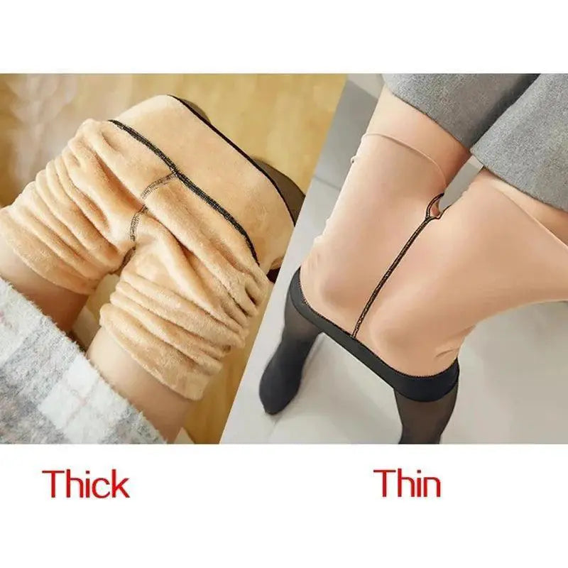 Winter Chic Fleece Tights For Women Cozy Elegant Legwear